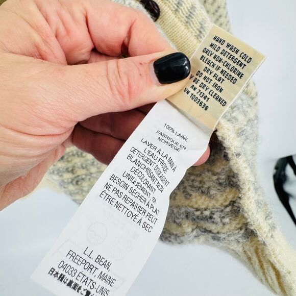 L.L.Bean Made in Norway 100% Wool Cardigan Sweater Size XL – Vintage Nordic Knit - Picture 5 of 8